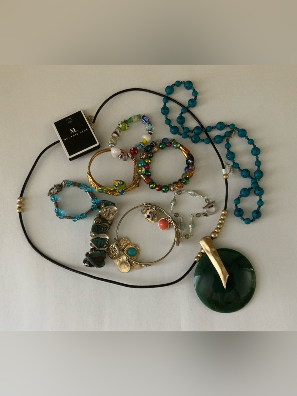 Beaded Necklace and Multi-Color Bracelet Set
